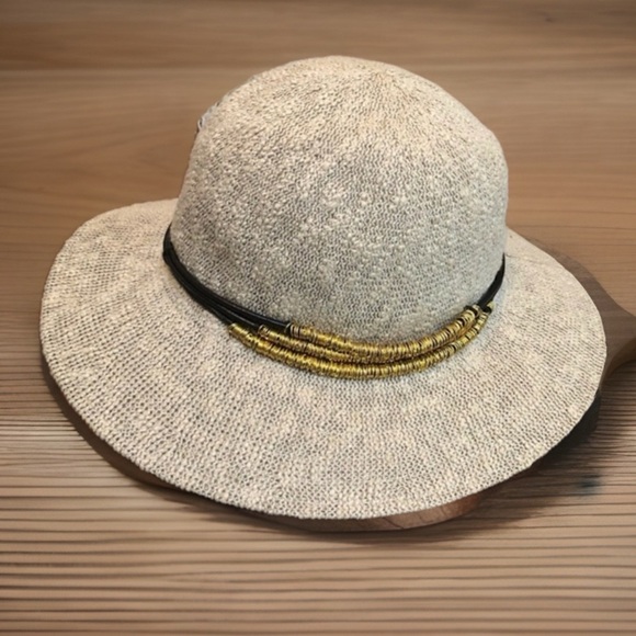 Vintage BoHo Chic Med Brim Brass Floppy Hat main image 8